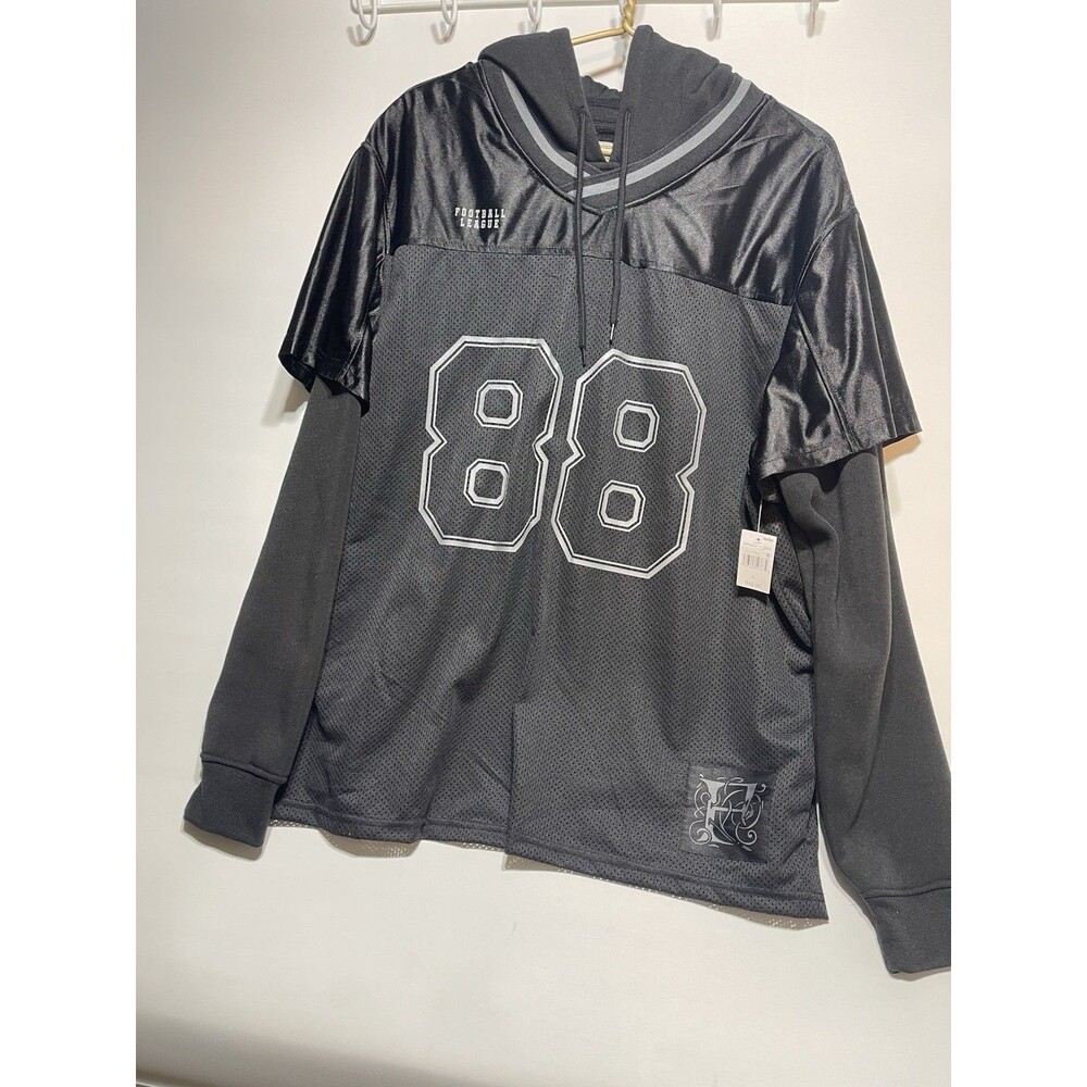 NWT Black 88 Hoodie By Brooklyn Sportswear Black Sz L 0146